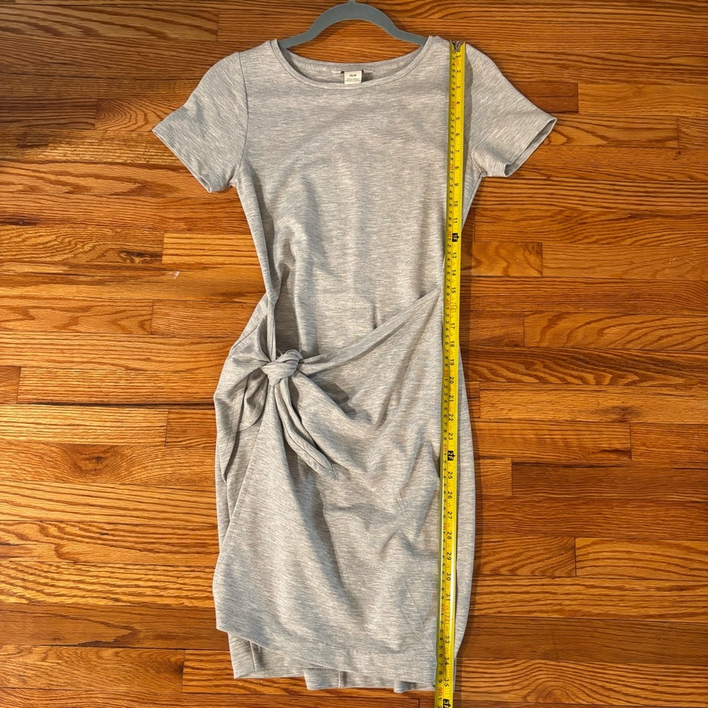 CLUB MONACO Heather Gray Twansia Sarong-Style Tie Waist Ponte Knit Dress. Sz: XS - Picture 4 of 6